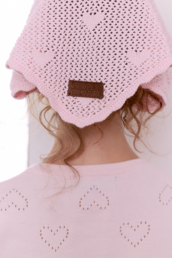 Pointelle Mini Heart Scarf - GW26407