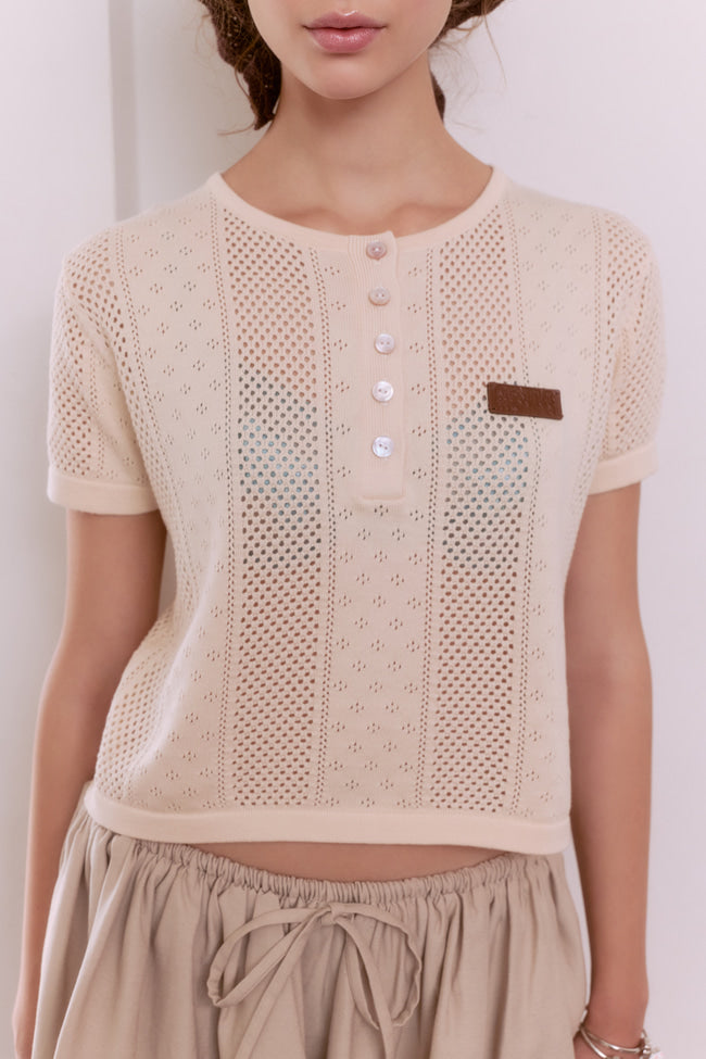 Poem In Beige Knit Top - GW26409