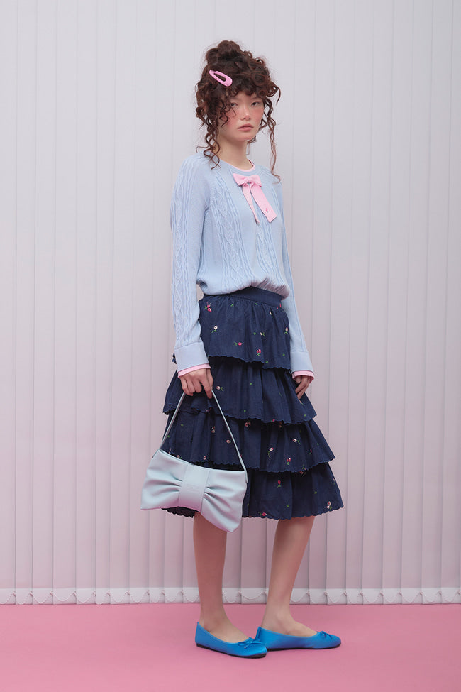 PETITE BOW SHOULDER BAG: BLUE - GW27510
