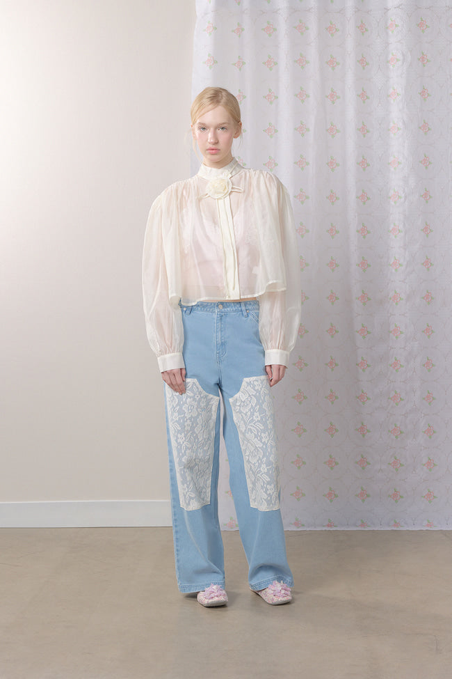 Ivory Rose Long Sleeve Top - GW27409