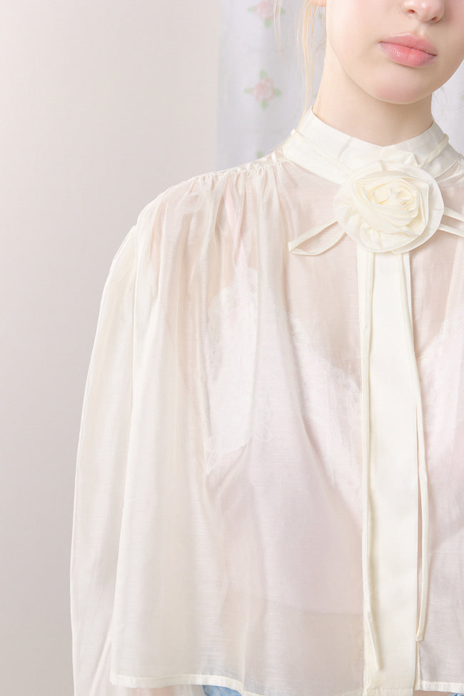 Ivory Rose Long Sleeve Top - GW27409
