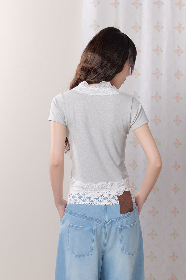 Petaline Lace Baby Tee - GW27432