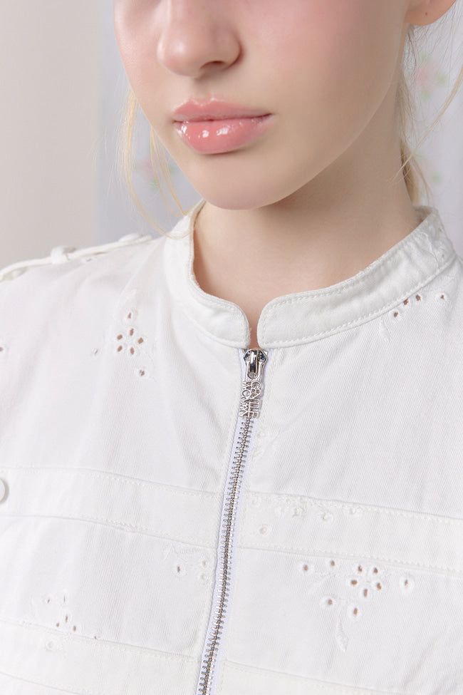 Eyelet Bloom Denim Jacket - GW27407