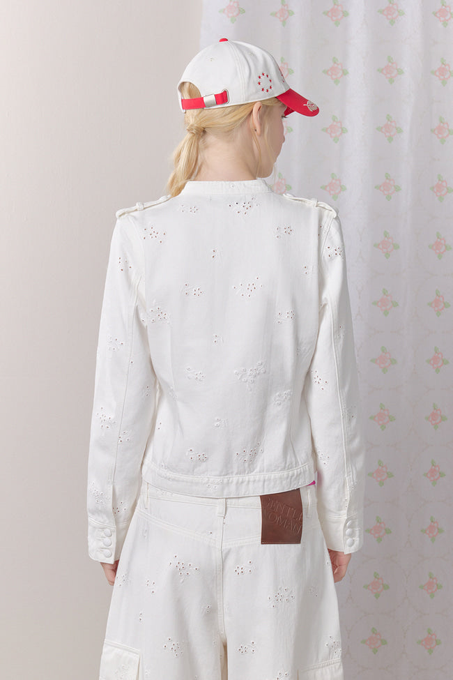 Eyelet Bloom Denim Jacket - GW27407