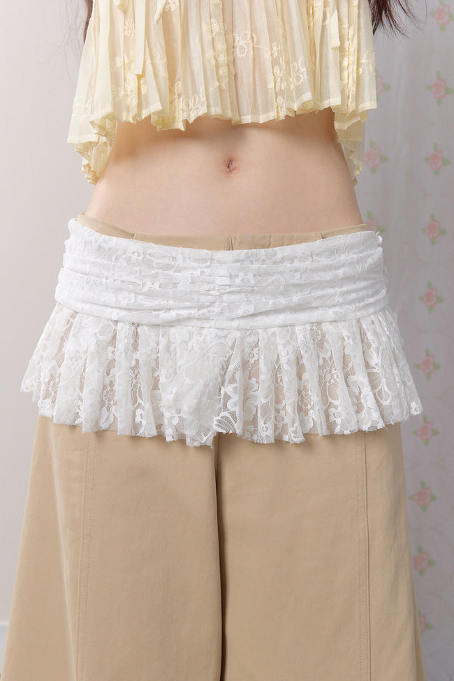 Petal Lace Wide-leg Trousers - GW27425