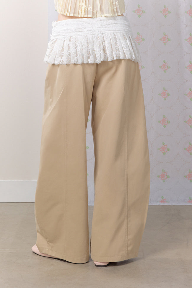 Petal Lace Wide-leg Trousers - GW27425