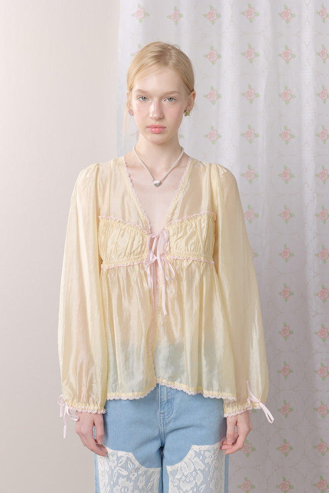 Floral Ribbon Blouse - GW27423