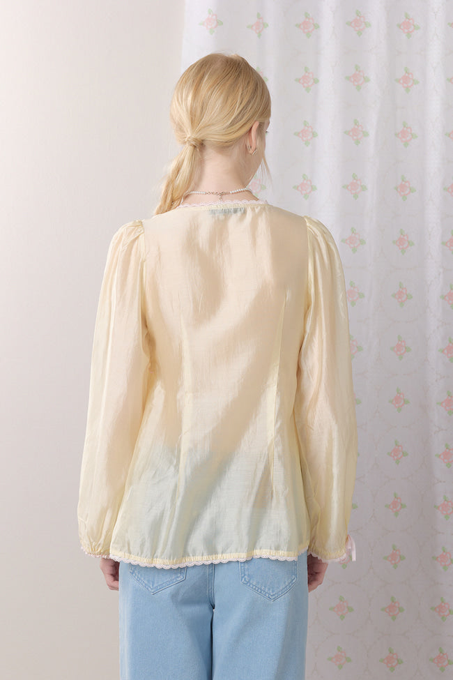 Floral Ribbon Blouse - GW27423