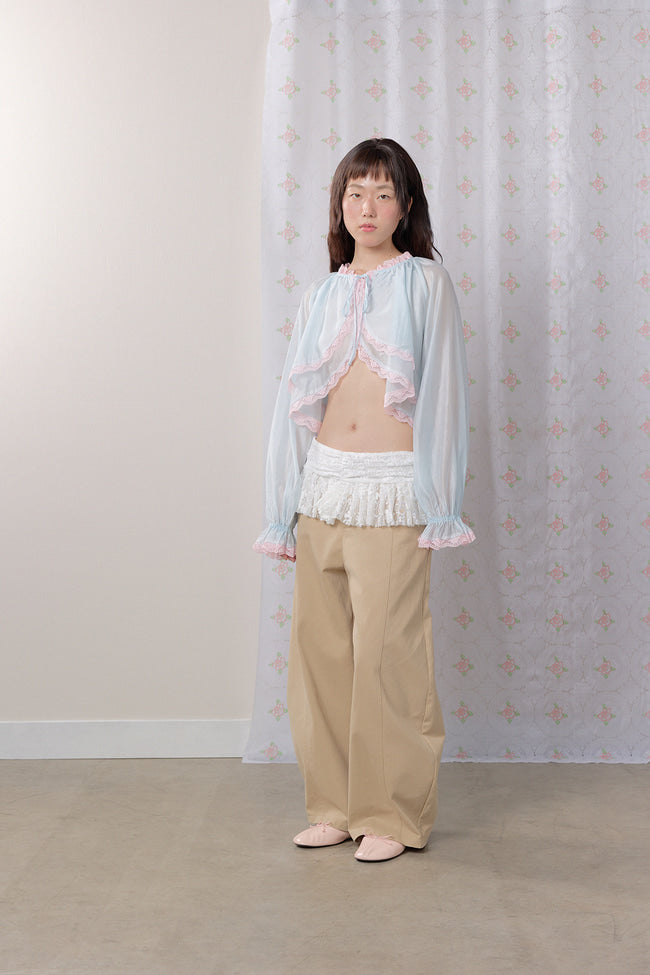 Sheer Ribbon Blouse - GW27445