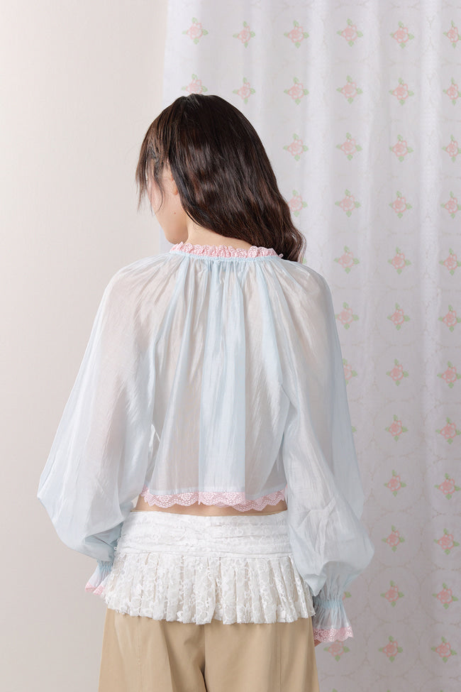 Sheer Ribbon Blouse - GW27445