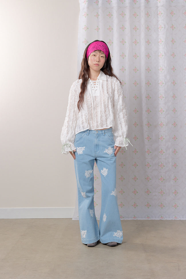 Provence Ruffle Sheer Blouse - GW27420