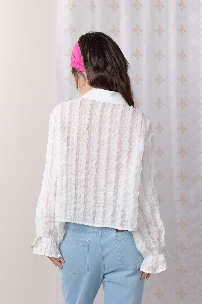Provence Ruffle Sheer Blouse - GW27420