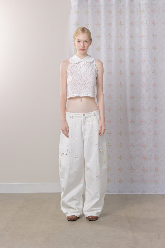 Soft Rosette Sleeveless Top - GW27417