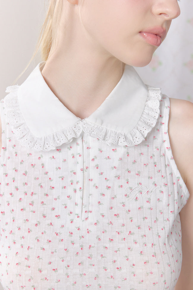 Soft Rosette Sleeveless Top - GW27417