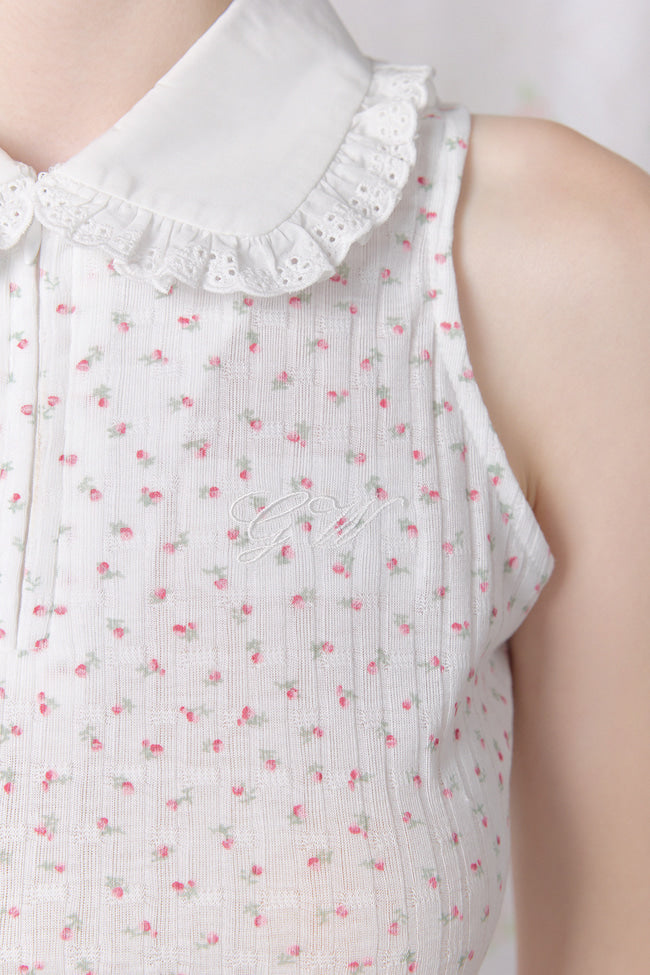 Soft Rosette Sleeveless Top - GW27417