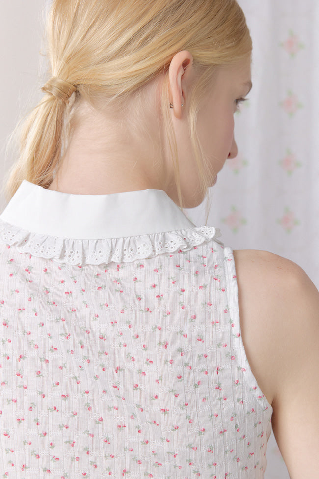 Soft Rosette Sleeveless Top - GW27417