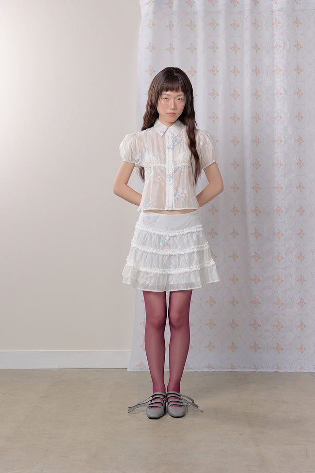Petaline Embroidered Mini Skirt - GW27442