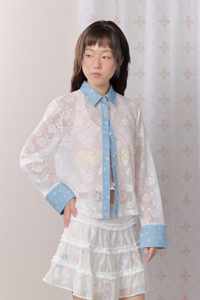 Rosaline Lace Denim Shirt - GW27439