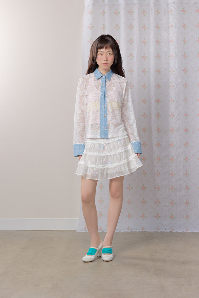 Rosaline Lace Denim Shirt - GW27439