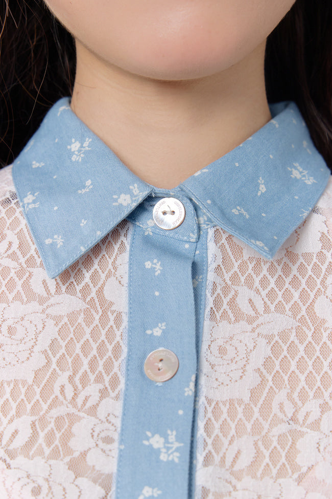 Rosaline Lace Denim Shirt - GW27439