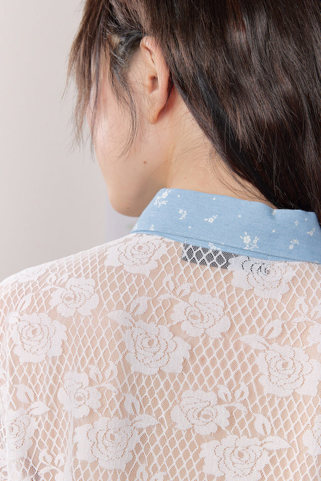 Rosaline Lace Denim Shirt - GW27439