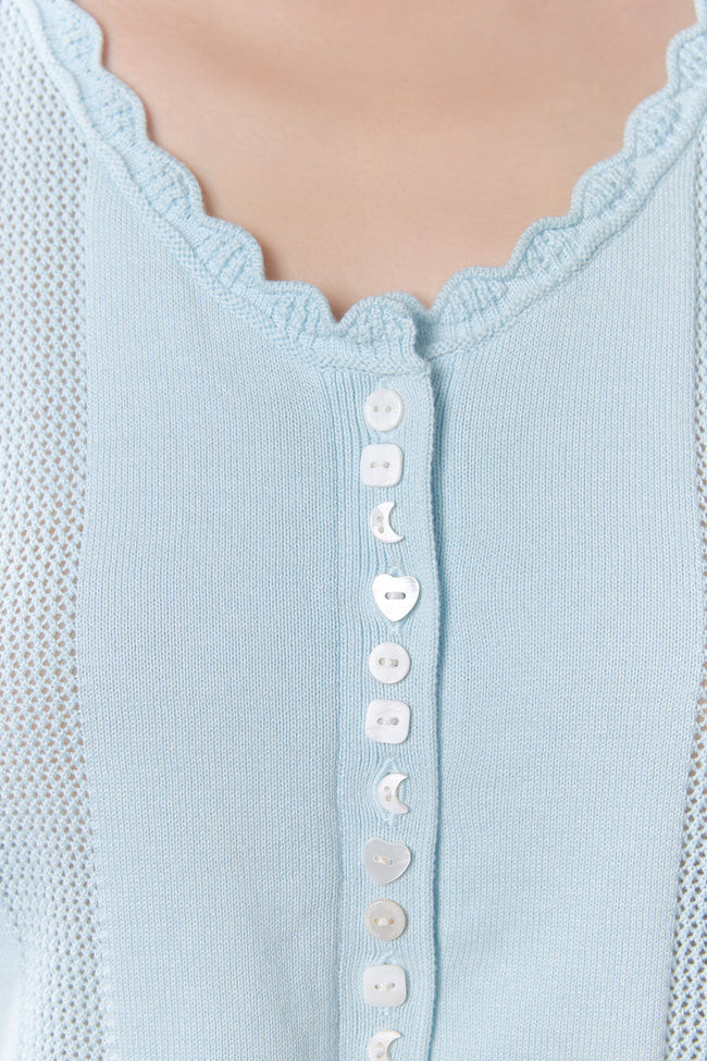 Petaline Button Knit Tank Top - GW27403