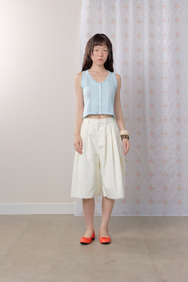 Petaline Button Knit Tank Top - GW27403