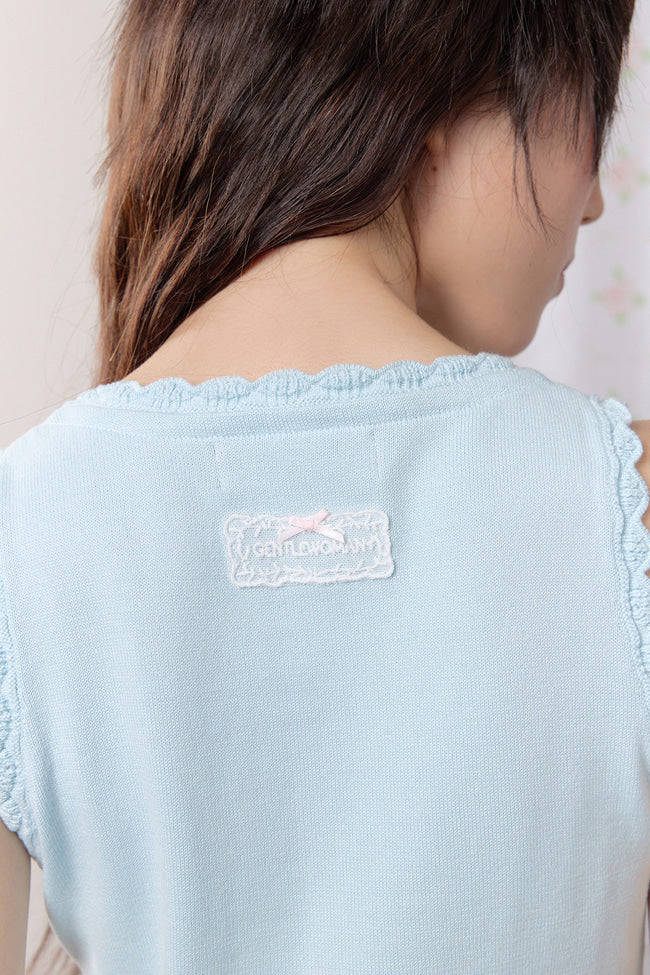 Petaline Button Knit Tank Top - GW27403