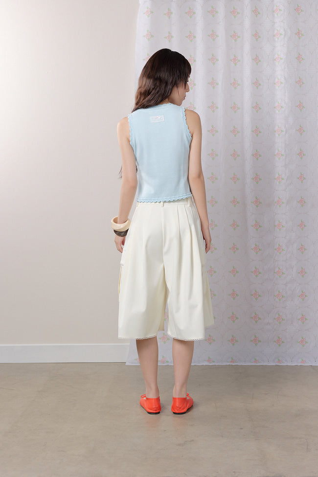 Petaline Button Knit Tank Top - GW27403