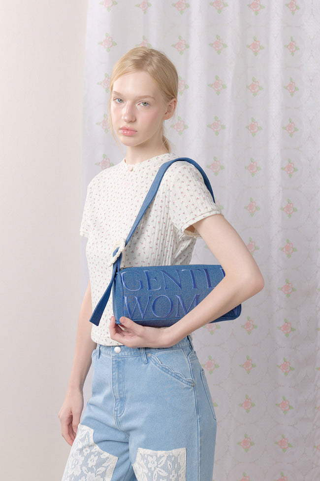 PETAL DENIM SHOULDER BAG - GW27606