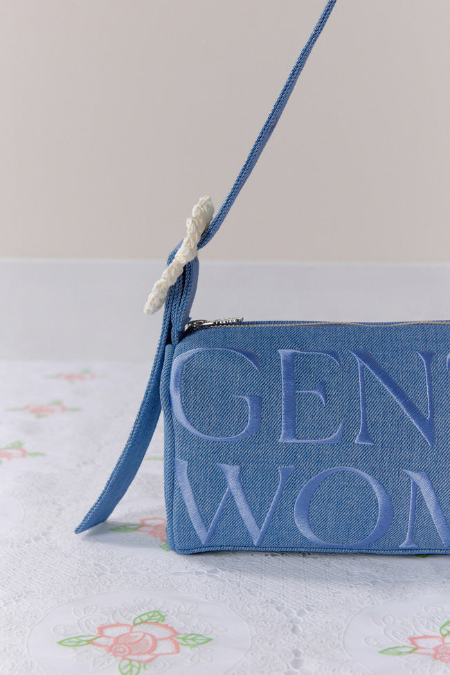 PETAL DENIM SHOULDER BAG - GW27606