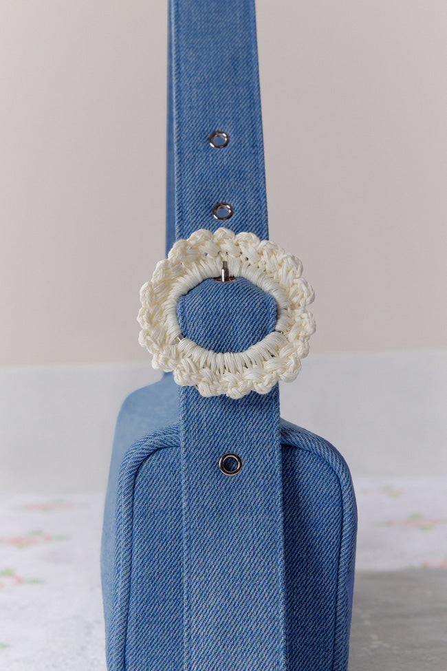 PETAL DENIM SHOULDER BAG - GW27606