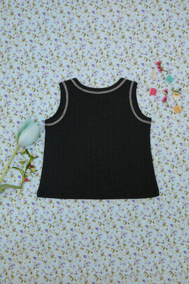 Bloom Reverie Tank Top : Black - LW22522