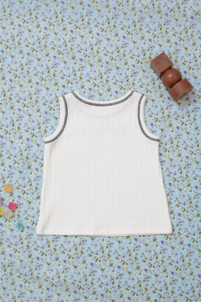 Bloom Reverie Tank Top : White - LW22521