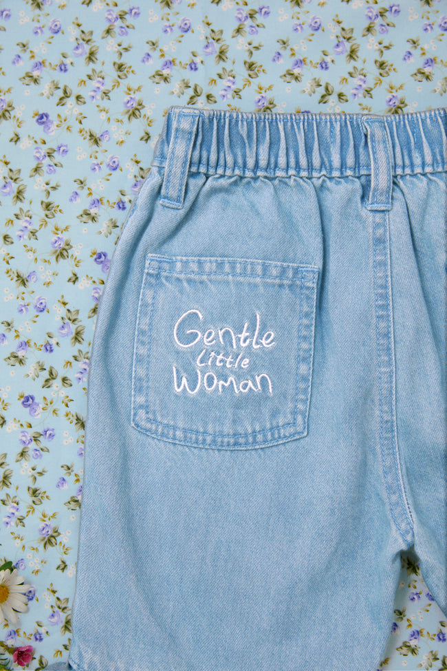 Between Petals Denim Jorts - LW22514