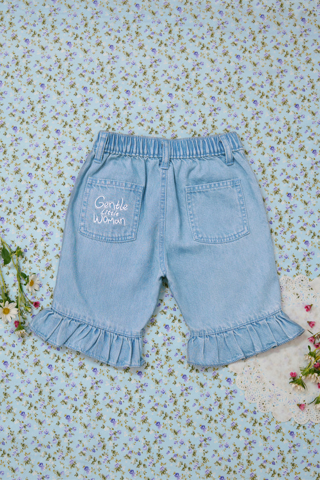Between Petals Denim Jorts - LW22514