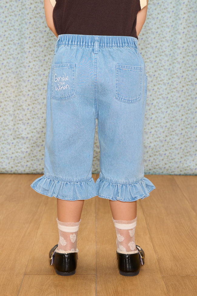 Between Petals Denim Jorts - LW22514