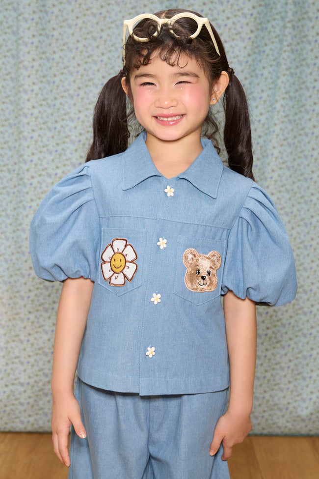Honey Bloom Denim Top - LW22816