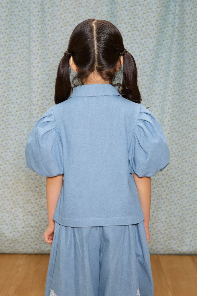 Honey Bloom Denim Top - LW22816